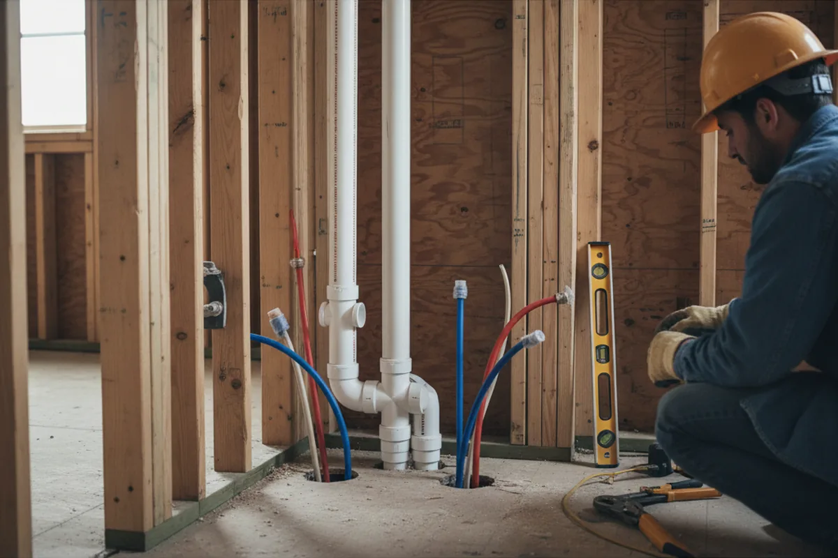 Drain and supply rough-in during Leak Detection in Kealia